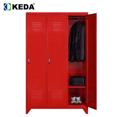 ตู้เสื้อผ้าเหล็กสีแดง D500mm 0.194 CBM
