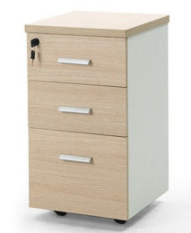เฟอร์นิเจอร์สำนักงาน แผงไม้ แท่น Credenza Movable Three Drawer Cabinet With Lock