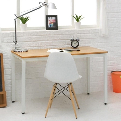 งานบ้าน โต๊ะสำนักงานเดี่ยวสีขาว โต๊ะคอมพิวเตอร์ไม้