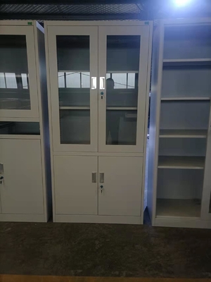 ประตูกระจกเหล็กแผ่นรีดเย็นตู้เก็บเอกสารการจัดเก็บเฟอร์นิเจอร์สำนักงาน