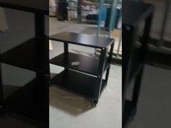 ชั้นวางเหล็กโลหะ 3 ชั้นพร้อมล้อเลื่อนชั้นเก็บของแบบปรับได้