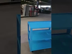 ชั้นวางเหล็กโลหะ 3 ชั้นพร้อมล้อเลื่อนชั้นเก็บของแบบปรับได้